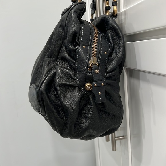 Juicy Couture RARE Large Black Leather Bag Purse Like New Beautiful Collectible - Picture 3 of 12